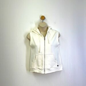GAP - White  Sleeveless Zip Up Sweatshirt Cotton Hoodie Size XS